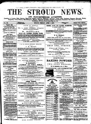 cover page of Stroud News and Gloucestershire Advertiser published on April 1, 1870