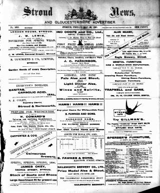 cover page of Stroud News and Gloucestershire Advertiser published on May 22, 1896