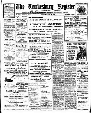 cover page of Tewkesbury Register published on May 22, 1915