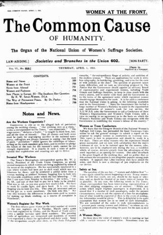 cover page of Common Cause published on April 1, 1915