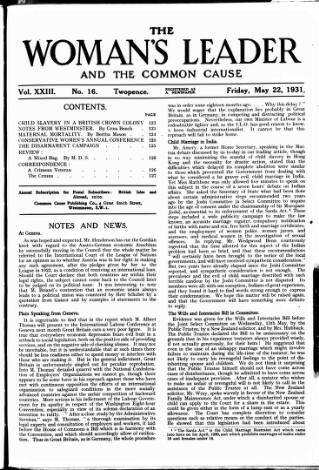 cover page of Common Cause published on May 22, 1931