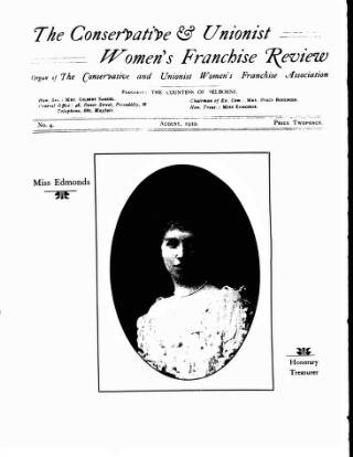 cover page of Conservative and Unionist Women's Franchise Review published on August 1, 1910