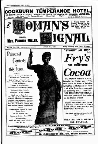 cover page of Woman's Signal published on April 1, 1897
