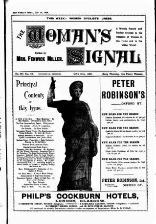 cover page of Woman's Signal published on May 26, 1898