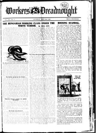 cover page of Woman's Dreadnought published on May 22, 1920