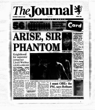 cover page of Newcastle Journal published on June 13, 1992