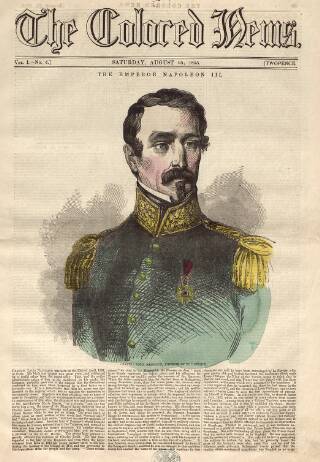 cover page of Colored News published on August 25, 1855