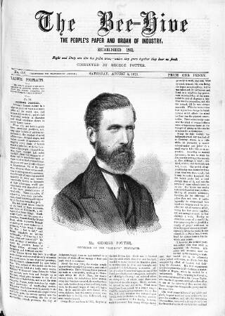 cover page of Bee-Hive published on August 2, 1873