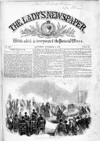 cover page of Lady's Newspaper and Pictorial Times published on November 2, 1850