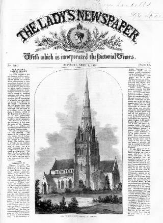 cover page of Lady's Newspaper and Pictorial Times published on April 1, 1854