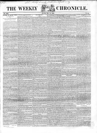 cover page of Weekly Chronicle (London) published on June 13, 1846