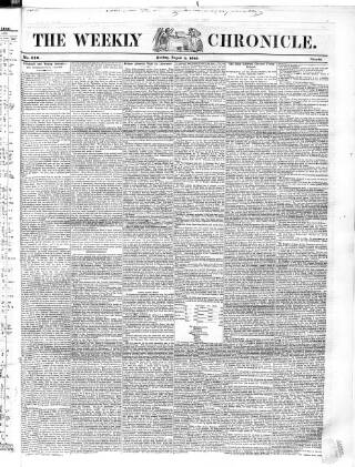 cover page of Weekly Chronicle (London) published on August 2, 1846