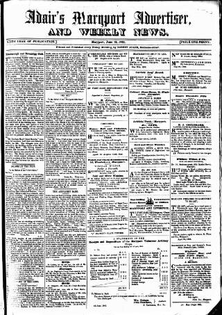 cover page of Maryport Advertiser published on June 13, 1862
