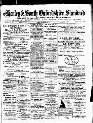 cover page of Henley & South Oxford Standard published on November 2, 1900