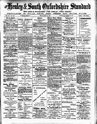 cover page of Henley & South Oxford Standard published on May 22, 1908