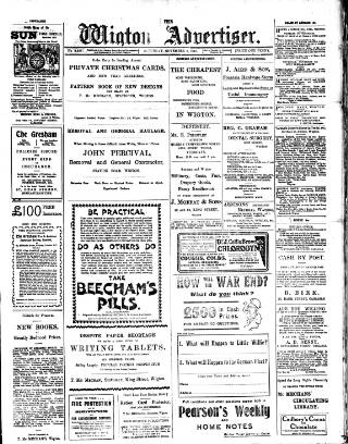 cover page of Wigton Advertiser published on November 2, 1918