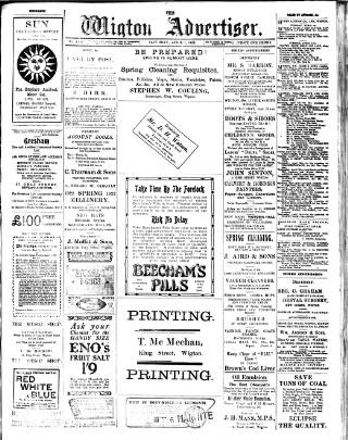 cover page of Wigton Advertiser published on April 1, 1922