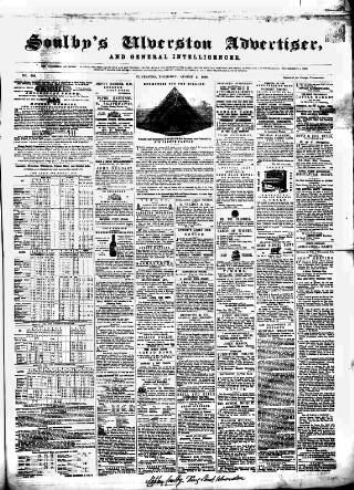 cover page of Soulby's Ulverston Advertiser and General Intelligencer published on August 2, 1860