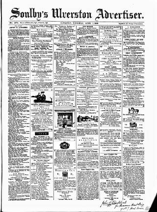 cover page of Soulby's Ulverston Advertiser and General Intelligencer published on April 1, 1869
