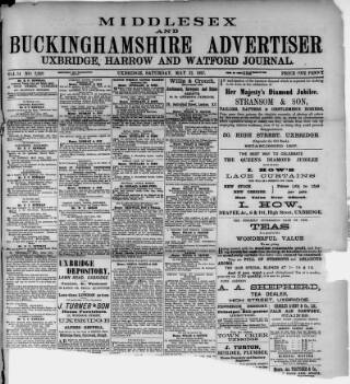 cover page of Uxbridge & W. Drayton Gazette published on May 22, 1897