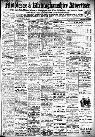 cover page of Uxbridge & W. Drayton Gazette published on April 1, 1911
