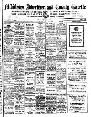 cover page of Uxbridge & W. Drayton Gazette published on November 2, 1923