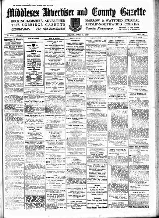 cover page of Uxbridge & W. Drayton Gazette published on April 1, 1932