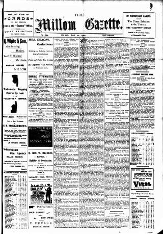 cover page of Millom Gazette published on May 22, 1903