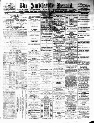 cover page of Lakes Herald published on June 13, 1884