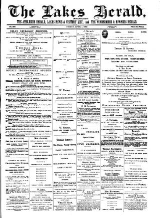 cover page of Lakes Herald published on April 1, 1887