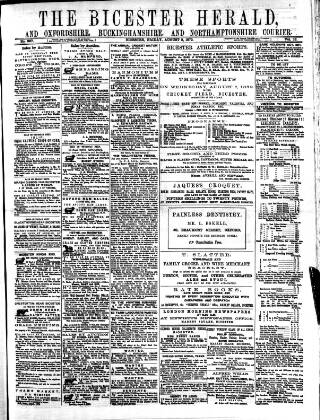 cover page of Bicester Herald published on August 2, 1872