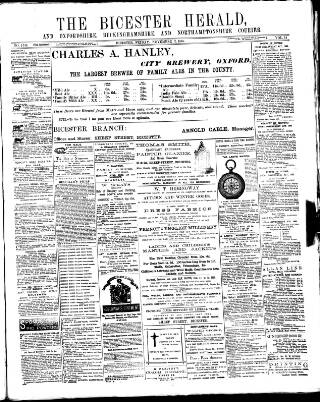 cover page of Bicester Herald published on November 2, 1888