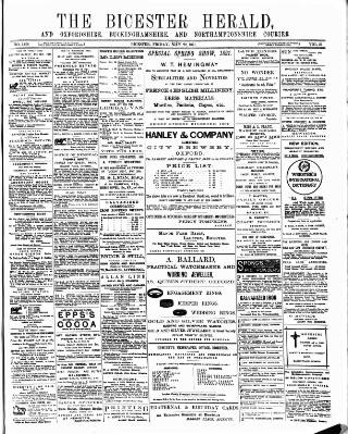 cover page of Bicester Herald published on May 22, 1891