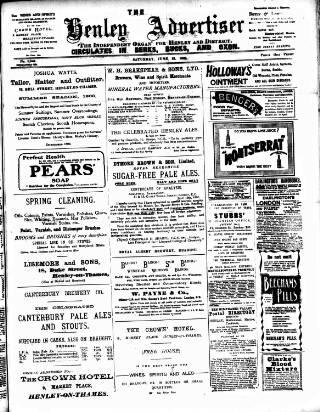 cover page of Henley Advertiser published on June 13, 1903