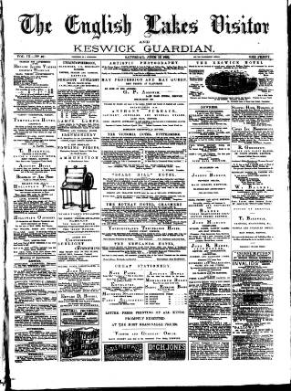 cover page of English Lakes Visitor published on June 13, 1885