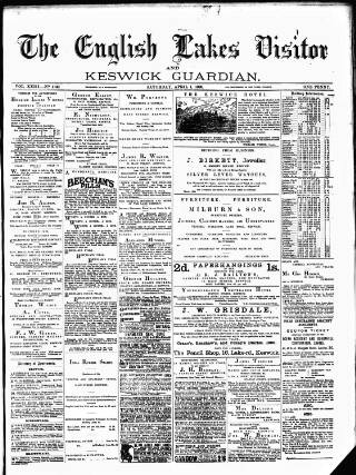 cover page of English Lakes Visitor published on April 1, 1899