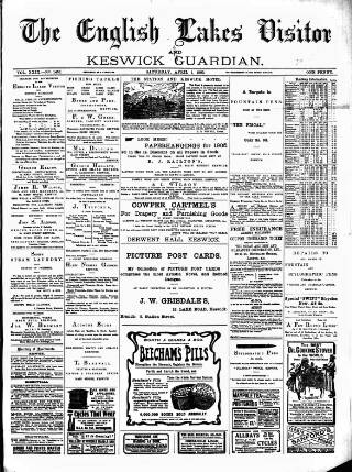 cover page of English Lakes Visitor published on April 1, 1905