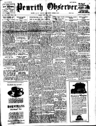 cover page of Penrith Observer published on May 22, 1945