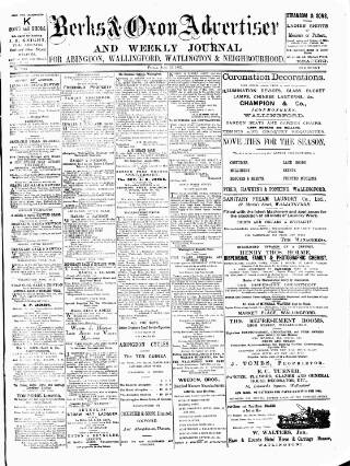 cover page of Berks and Oxon Advertiser published on June 13, 1902