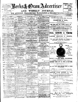 cover page of Berks and Oxon Advertiser published on May 22, 1903