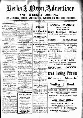 cover page of Berks and Oxon Advertiser published on May 22, 1925