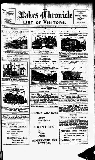 cover page of Lakes Chronicle and Reporter published on April 1, 1903