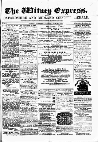 cover page of Witney Express and Oxfordshire and Midland Counties Herald published on May 22, 1873