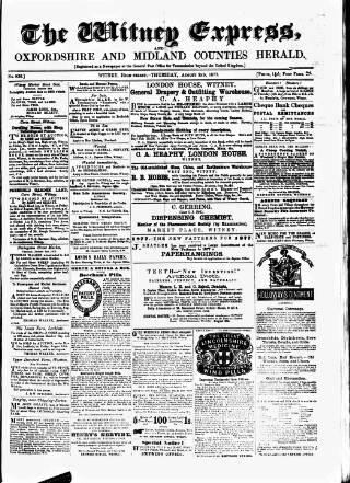 cover page of Witney Express and Oxfordshire and Midland Counties Herald published on August 2, 1877
