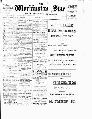 cover page of Workington Star published on April 1, 1898