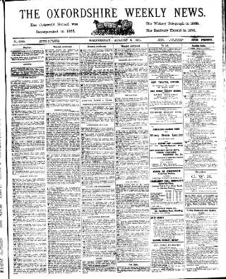 cover page of Oxfordshire Weekly News published on August 2, 1911