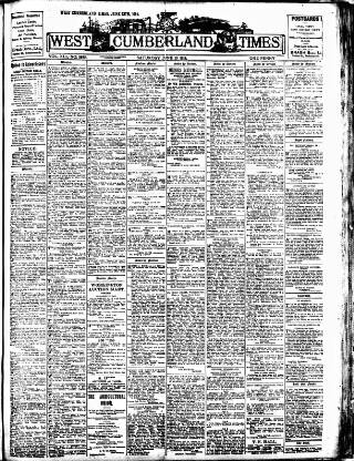 cover page of West Cumberland Times published on June 13, 1914