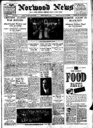 cover page of Norwood News published on August 2, 1940
