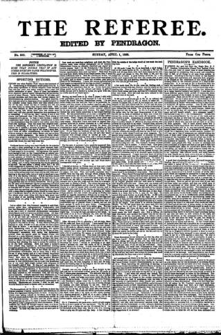 cover page of The Referee published on April 1, 1888