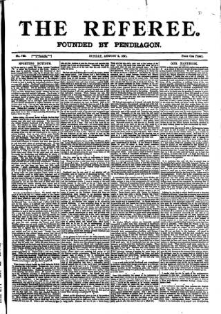 cover page of The Referee published on August 2, 1891